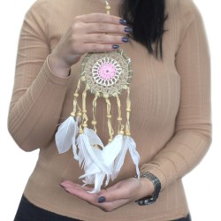 Dream catcher-pink macramé 9cm (assorted colors)