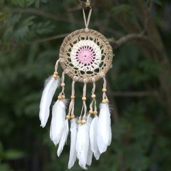 Dream catcher-pink macrame 12cm (random colors)