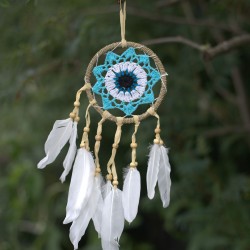 Atrapasueños de macramé azul 12 cm (colores variados)