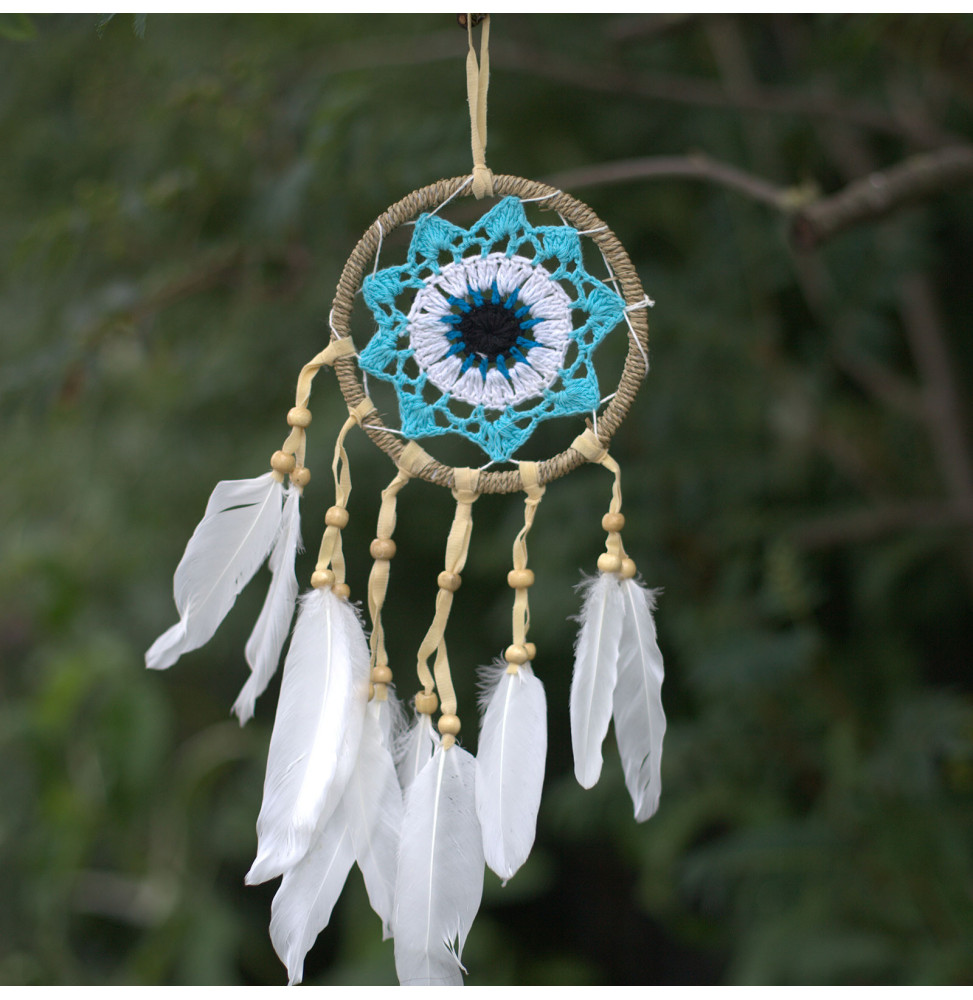 Atrapasueños-Macramé Azul12cm (Colores Surtidos)-BALI DROOMVANGER-HOSTENATURA