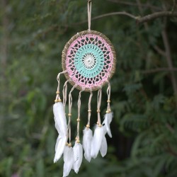 Dreamcatcher-Macrame Pink 16cm (culori asortate)