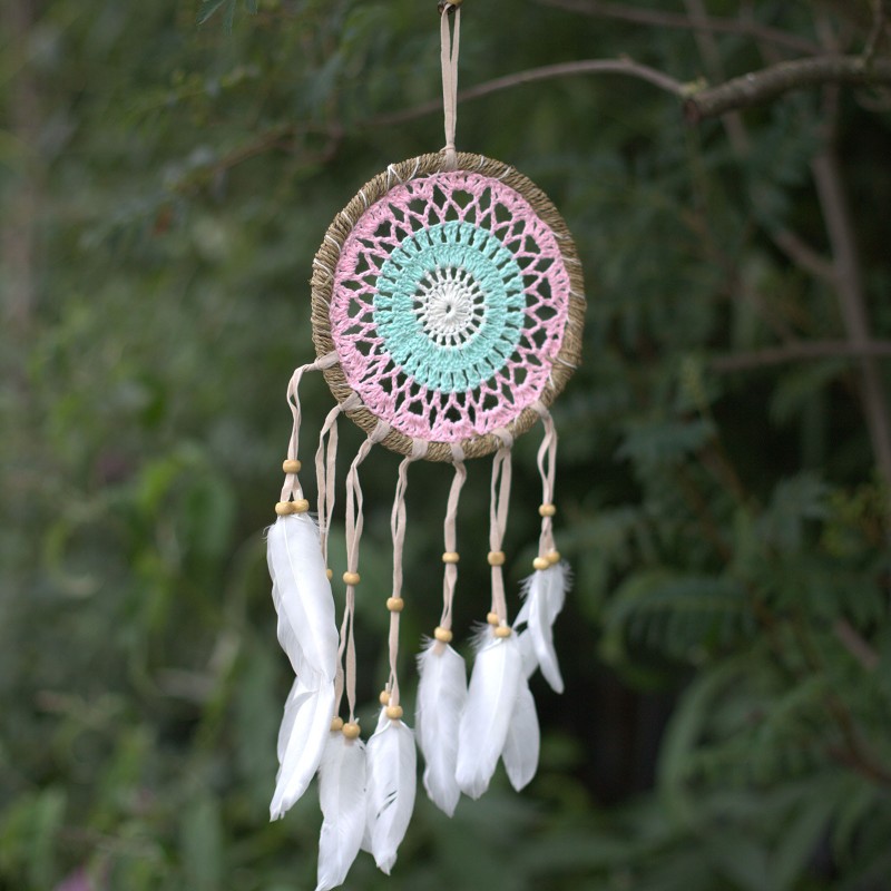 Atrapasueños-Macramé Rosa 16cm (Colores Surtidas)-BALI DREAM CATCHER-HOSTENATURA