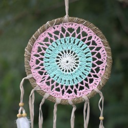 Atrapasueños-Macramé Rosa 16cm (Colores Surtidas)