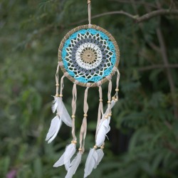 Blue Dream Catcher-Macramé 16cm (Assorted Colors)