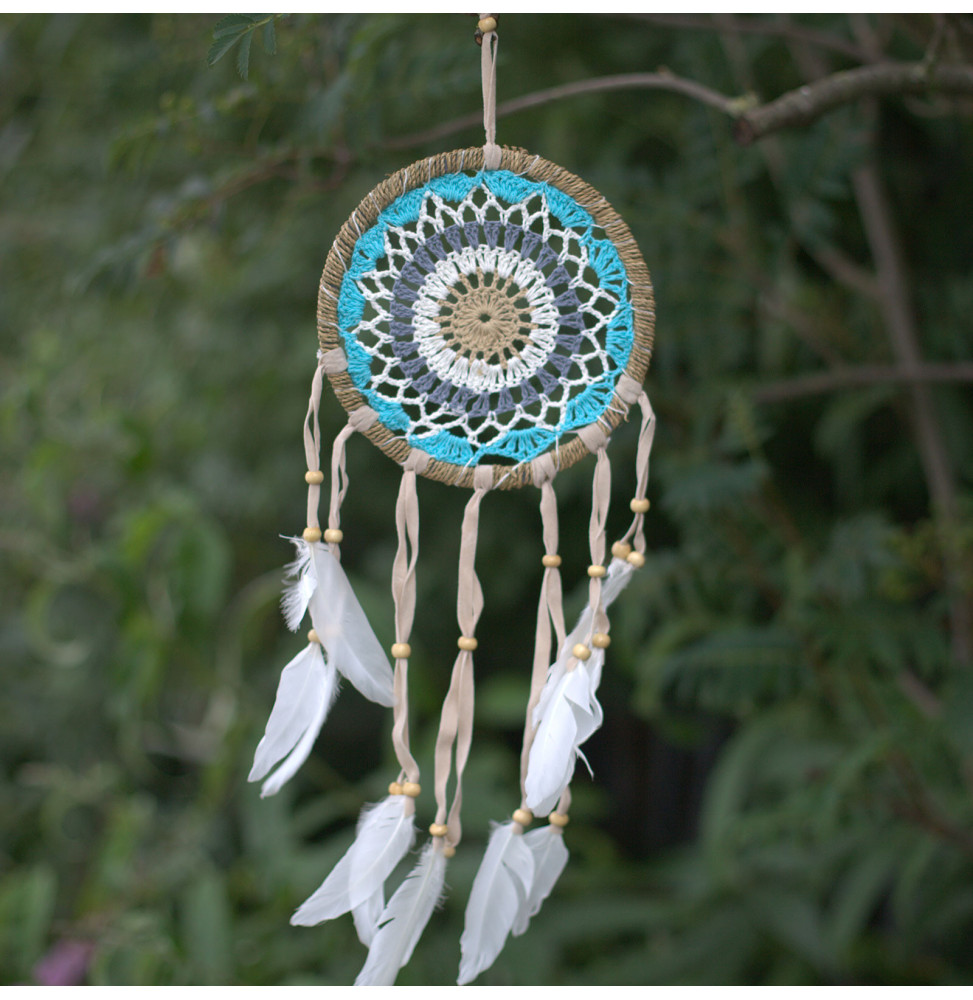 Atrapasueños-Macramé Azul 16cm (Colores Surtidos)-BALI DREAM CATCHER-HOSTENATURA