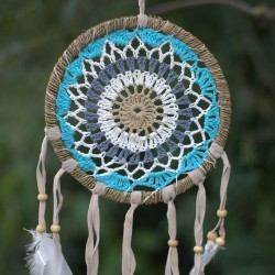 Atrapasueños de macramé azul 16 cm (colores variados)