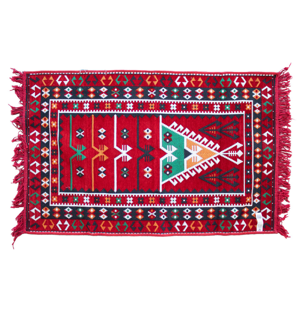 Alfombra Kilim 125x80 cm - Rojo-ALFOMBRAS KILIM-HOSTENATURA