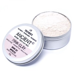 Máscara de Argila Rosa 50g - Argila Caulim Branca e Argila Caulim Vermelha - Pele seca e desidratada