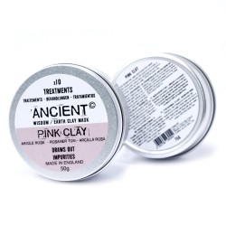 Maschera all'Argilla Rosa 50g - Argilla Caolino Bianca e Argilla Caolino Rossa - Pelle secca e disidratata