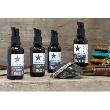 Aceite para la barba - Heroe Espartano - Mantén! - Pachulí, Lima y Cedro - 50ml