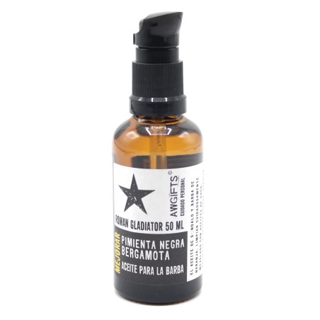 Aceite para la barba - Gladiador Romano - Mejora! - Pimienta Negra y Bergamota - 50ml