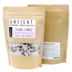 Mélange de sels de bain de l’Himalaya - 500 g - Sensuel - Ylang Ylang et huile de noix de coco