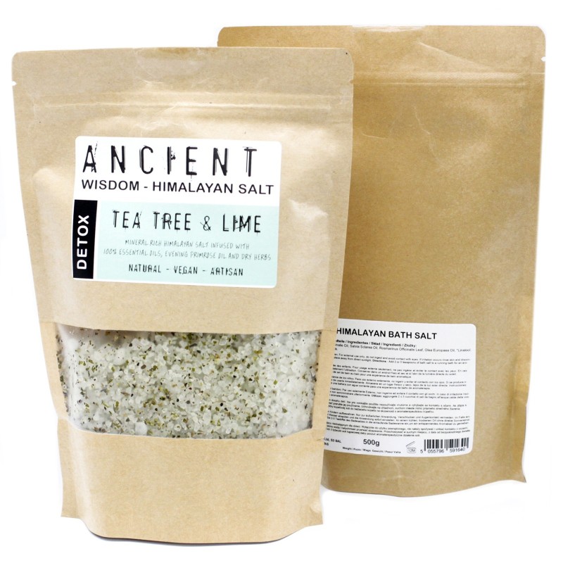 Himalayan Bath Salt Blend - 500 g - Detox - Detox - Tea Tree, Lime and Evening Primrose Oil-BATH SALT MIXES 500gr-HOSTENATURA