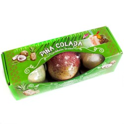 Set de 3 bombas de baño de piña colada