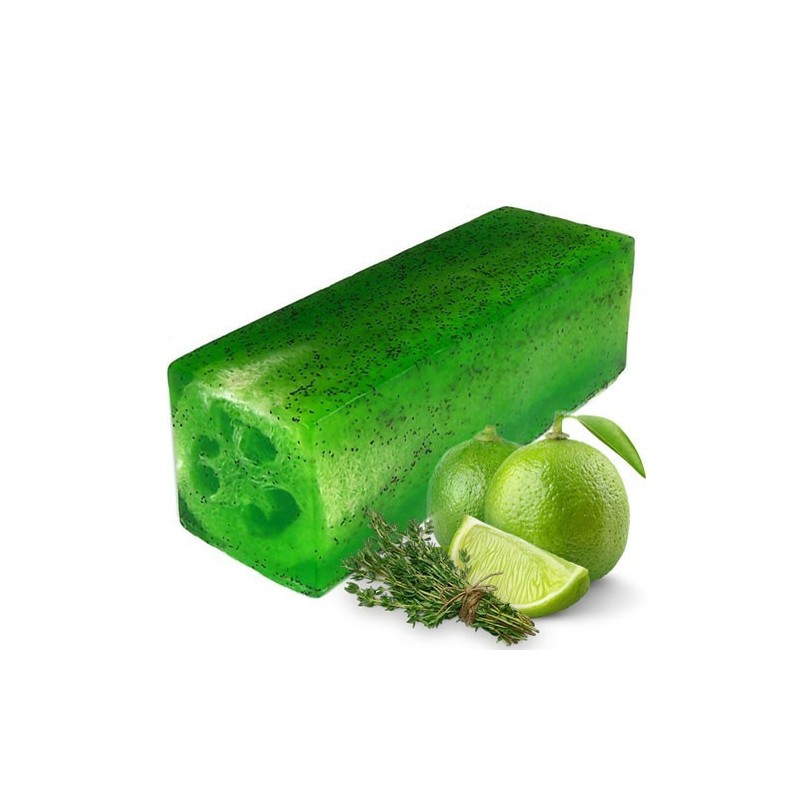 Lime & Thyme Exfoliation & Massage-MASSAGER AND EXFOLIATING LUFFA SOAPS-HOSTENATURA