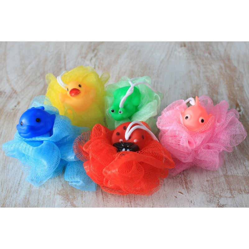 Bath Sponge - Squeaky toy 5 assorted 30gm-BATH SPONGES-HOSTENATURA