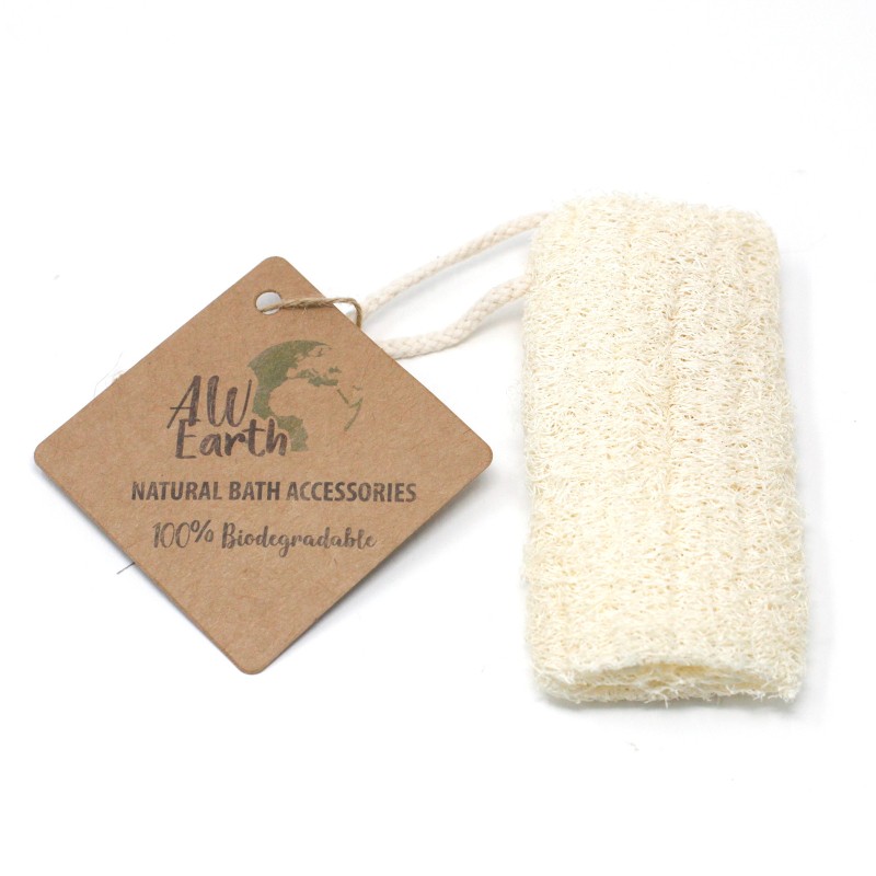 Gommage en luffa naturel sur corde - 5" - 12,7 cm-EXFOLIANTS À LA CHAUX ET À LA PIERRE PONCE-HOSTENATURA