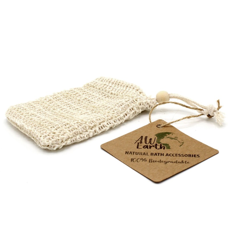 Natural soap bag - Washed jute-BAGS FOR NATURAL SOAPS-HOSTENATURA