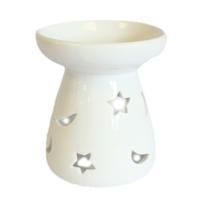 SM Oil Burner - Moons & Stars-CLASSIC WHITE OIL BURNERS-HOSTENATURA