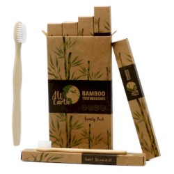 Boxes of 4 Bamboo Brushes-White-2 Adults 2Children