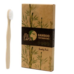 Boites de 4 Brosses en Bambou-Blanc-2 Adultes 2Enfants