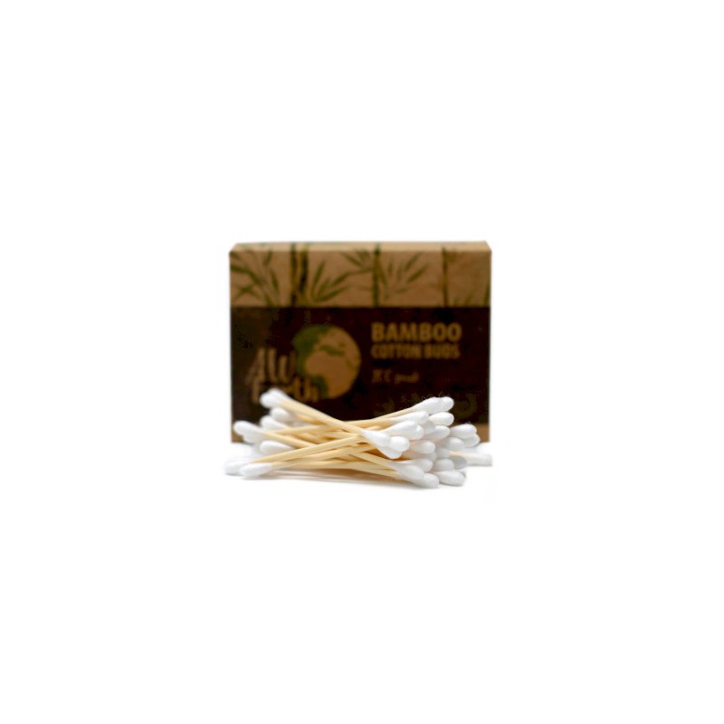 Box of 200 Bamboo Cotton Swabs-BAMBOO TOOTHBRUSHES AND SWAB STICKS-HOSTENATURA