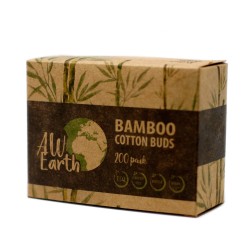 Caixa com 200 cotonetes de bambu