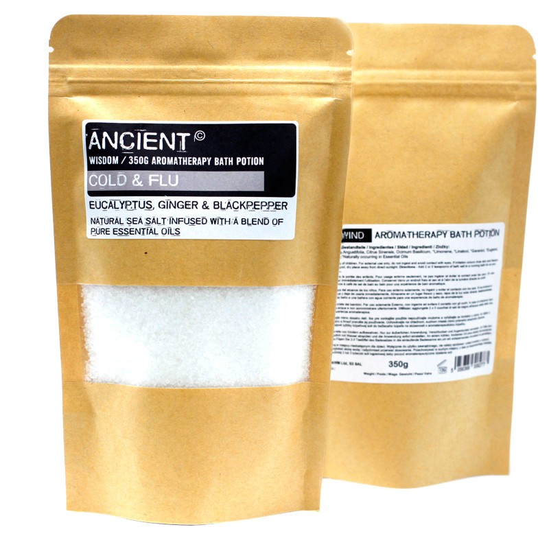 Potion d’aromathérapie en sac en papier 350g - Rhume et grippe-POTIONS DE BAIN AROMATHÉRAPIE-HOSTENATURA