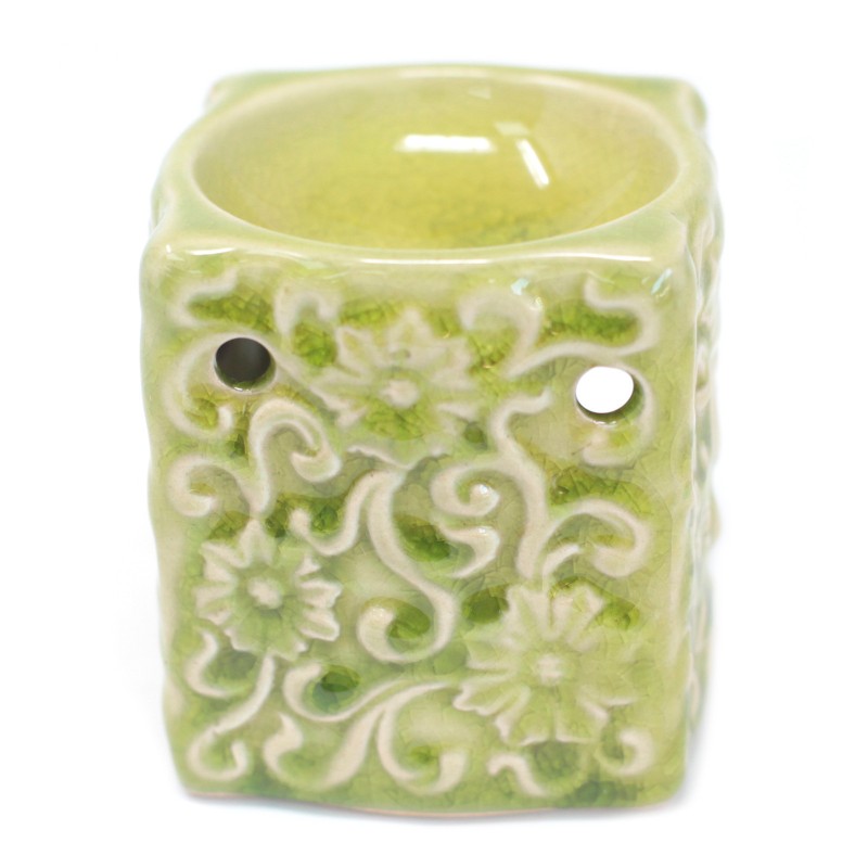 Classic Rustic Burner - Square Floral (Assorted Colors)-CLASSIC RUSTIC OIL BURNERS-HOSTENATURA