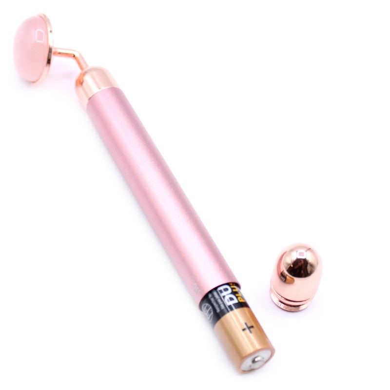 Gemstone Vibration Roller - Rose Quartz-GEMSTONE ROLLERS-HOSTENATURA