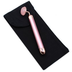 Rodillo vibrador de pedras preciosas - Cuarzo rosa