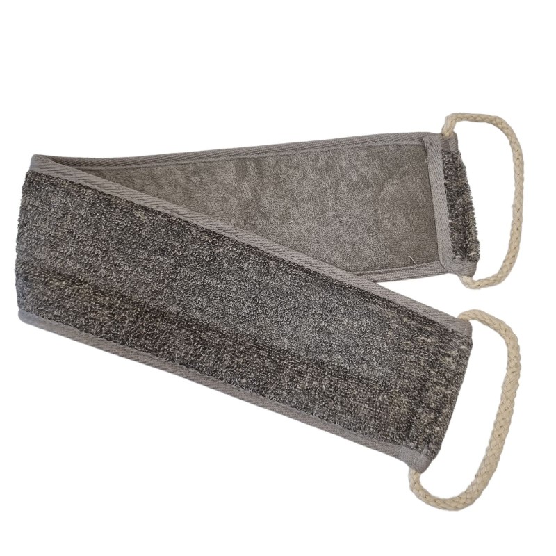 Back Tape in Bamboo & Linen - Charcoal-LUXURY BATH AND SPA SCRUBS-HOSTENATURA