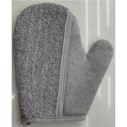 Bamboo & Linen Bath Glove - Charcoal