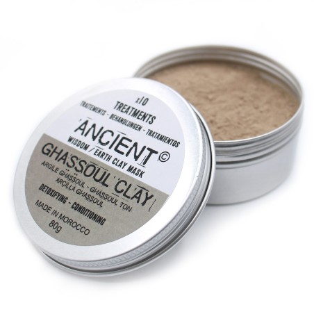 Mascarilla Arcilla Ghassoul Marrón Marroquí 80g - Limpia, Alisa y Calma la Piel