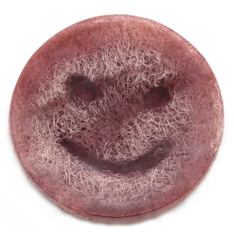 Happy Exfoliating Soap - Purple Grape-MASSAGER AND EXFOLIATING LUFFA SOAPS-HOSTENATURA