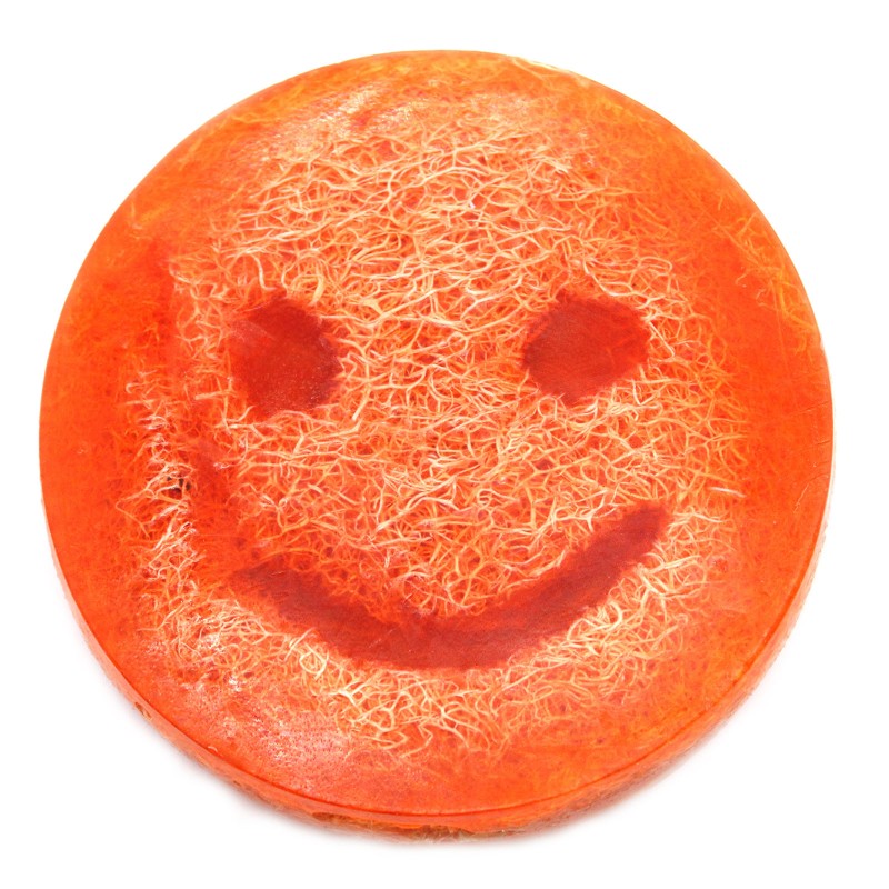 Happy Exfoliating Soap - Grapefruit-MASSAGER AND EXFOLIATING LUFFA SOAPS-HOSTENATURA