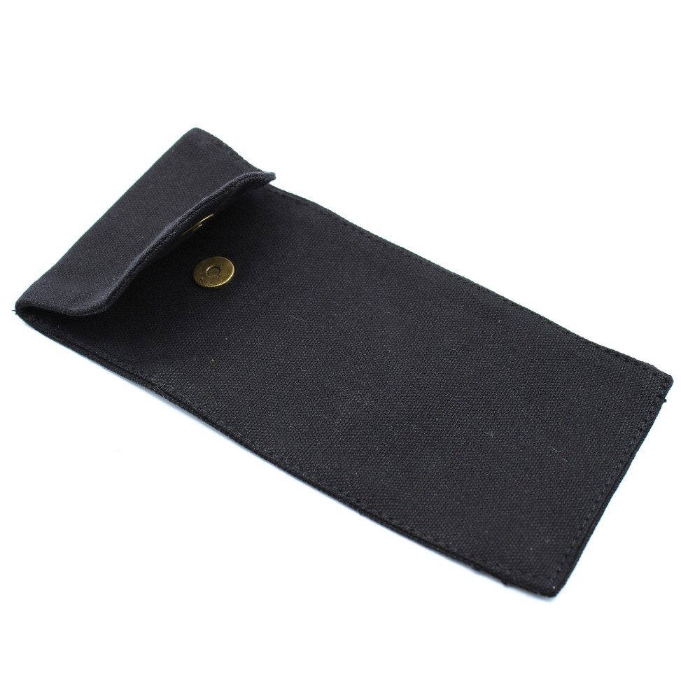 Cotton Pouch for Gemstone Face Rollers 10oz - Black 9x19xm