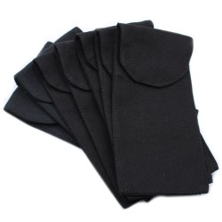 Husă din bumbac pentru rolele de față cu pietre prețioase 10oz - Negru 9x19xm