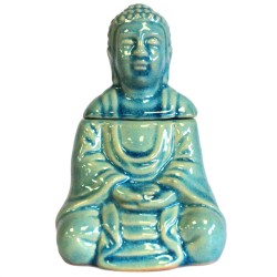 Arzător cu ulei Buddha șezând - albastru