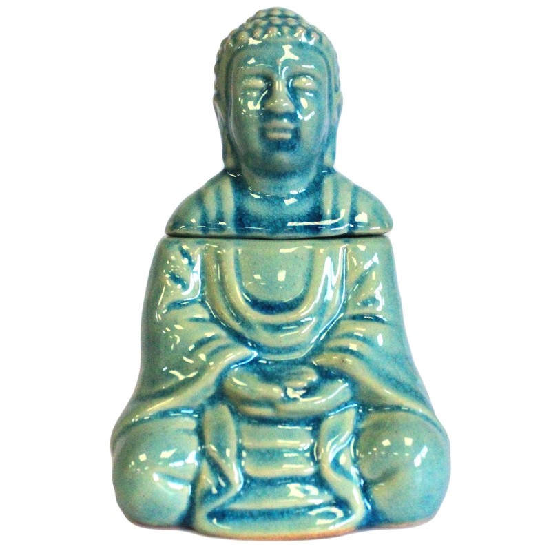 Sitting Buddha Oil Burner - Blue-CLASSIC BUDDHA OIL BURNERS-HOSTENATURA