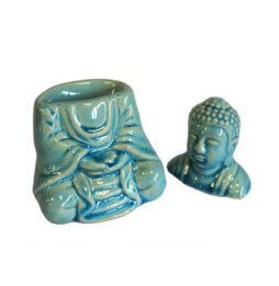 Quemador aceite Buda sentado - azul