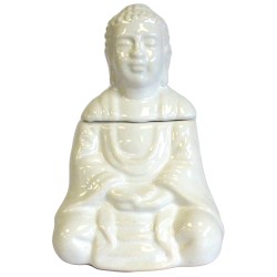 Bruciatore d'olio Buddha seduto - Bianco - 1