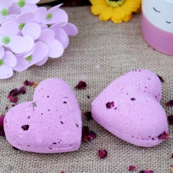 Love Heart Shaped Bath Bomb 70g - Ylang & Pink