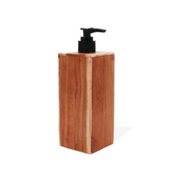 Dispensador de jabón de madera de teca natural - Cuadrado