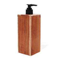 Dispenser di sapone in legno di teak naturale - quadrato