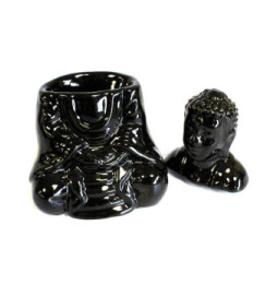Quemador aceite Buda sentado - negro