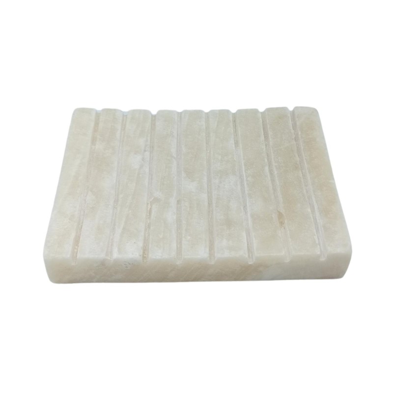 Onxy White Soap Dish-NATURAL STONE SOAP DISHES-HOSTENATURA