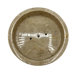 Porte-savon plat rond en marbre miel