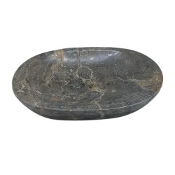 Classic Oval Gray Marble Soap Dish