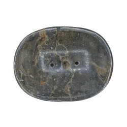 Classic Oval Gray Marble Soap Dish